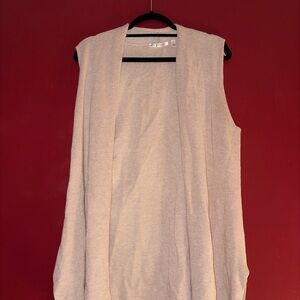 Cyrus Cream Ribbed Knit Sleeveless Vest